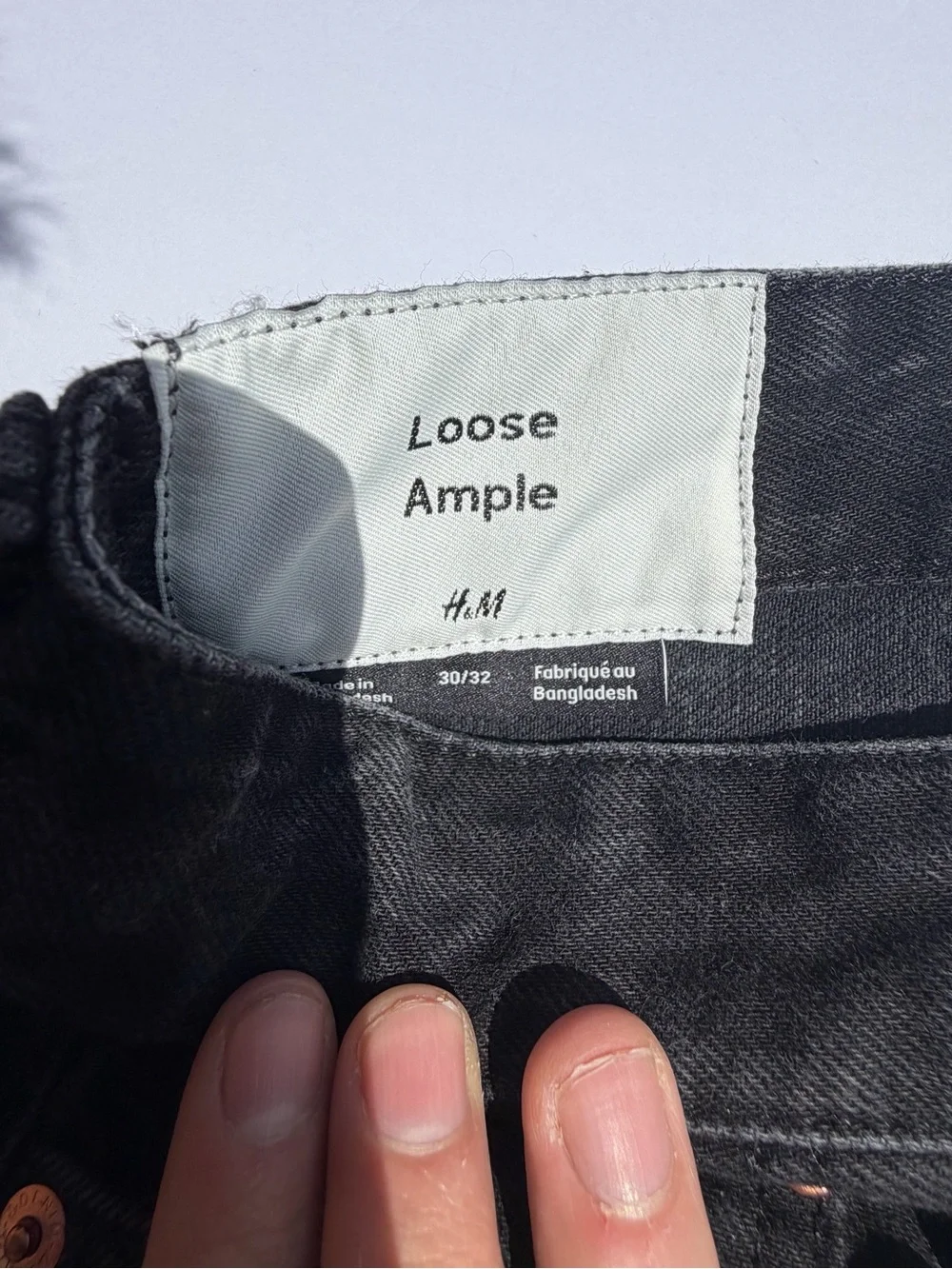 H&M Loose Ample Black Denim Jeans Size 30x32